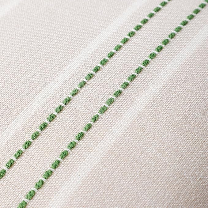 Hckot Spring Throw Pillow Covers 18x18 Set of 2 Grass Green Pillow Covers | Farmhouse Decorative Pillows Textured Linen Square Cushion Covers for Sofa Couch Bed Living Room Decor(Grass Green)
