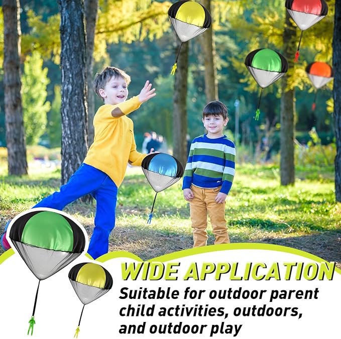 Vinsot 36 Pieces Army Parachute Toy Parachute Flying Toys Action Figures Toy Hand Throwing Army Men Toy Figures No Battery Throwing Toys for Present Teens Boys Outdoor Games (Solid Color Style)