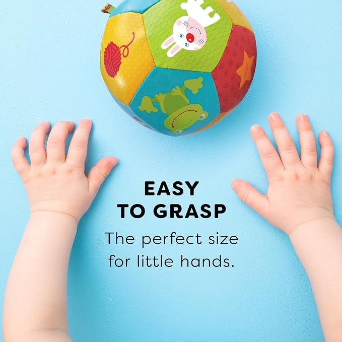 HABA Soft Baby Ball Tummy Time & Sensory Play - 4.5" Infant Play Ball Ideal for Crawling, for Babies 6 Months & Up