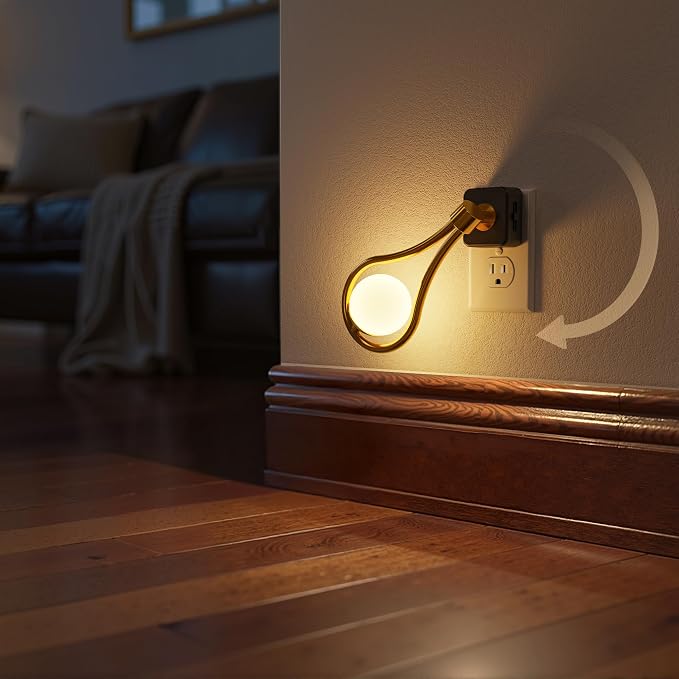 LED Night Light, Night Lights Plug into Wall, 0-100LM Dimmable | Nightlight, 330° Rotating with Dusk to Dawn Sensor, Adjustable Brightness for Kids, Bathroom, Bedroom, Hallway, 2pack