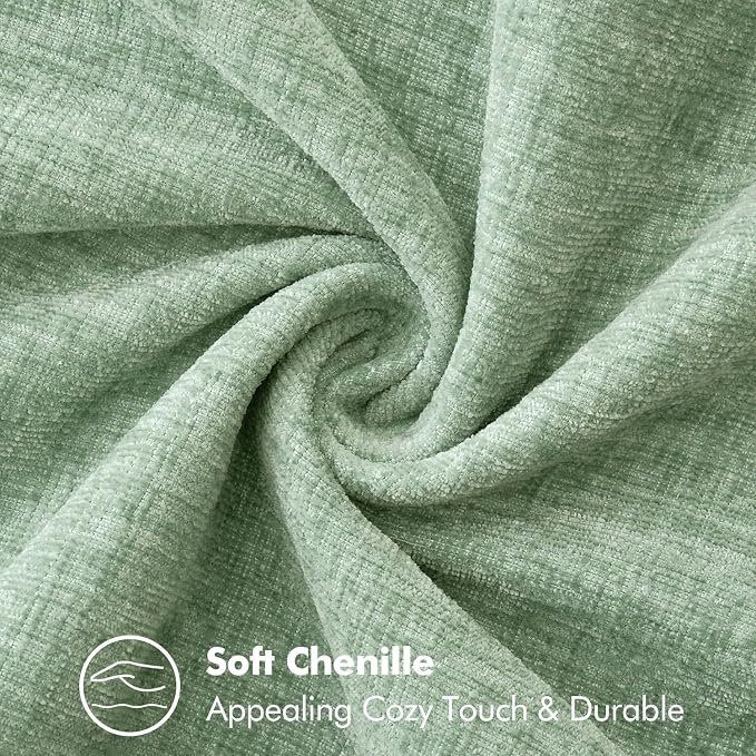 MIULEE Decorative Couch Throw Pillow Covers 20x20 Inch Greyish Green 2 Pack | Farmhouse Pillow Covers with Stitched Edge, Soft Chenille Cushion Cases, for Sofa Bed Living Room Home Decor