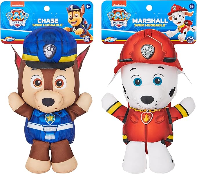 SwimWays Nickelodeon Paw Patrol Chase and Marshall Swim Huggable 2-Pack, Floating Paw Patrol Toys for Kids Ages 1+
