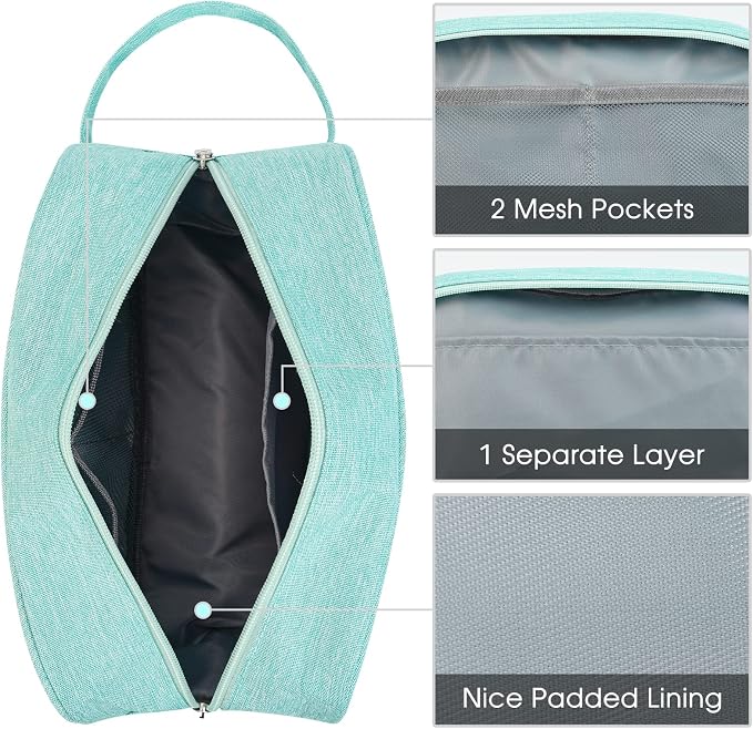 Narwey Travel Toiletry Bag for Women Traveling Dopp Kit Makeup bag Organizer for Toiletries Accessories Cosmetics (Mint Green)