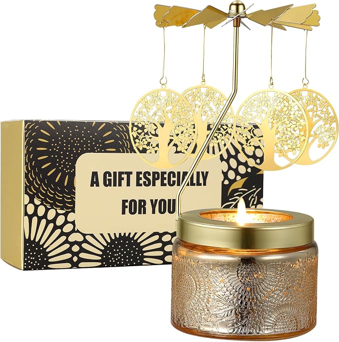 Tree of Life Rotating Candle, Gifts for Women Mom Daughter Sister Wife | Birthday Gifts for Women Friendship, Unique Scented Candle Gift for Christmas Anniversary Mothers Day