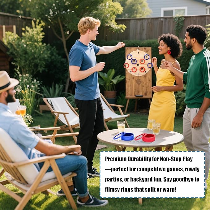 OUTOSS-Plastic Toss Ring Replacement Parts for Ring&Hoop Toss Game-Soft TPR Material,12-Packs with Two Colors-Durable&Family-Friendly for Indoor/Outdoor Fun