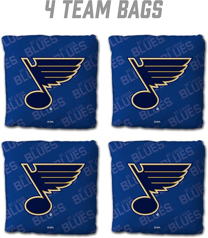 YouTheFan Officially-Licensed NHL Set of 4 Cornhole Bags - All Weather Regulation 6” x 6” Size - 16oz Weight - Designed in USA