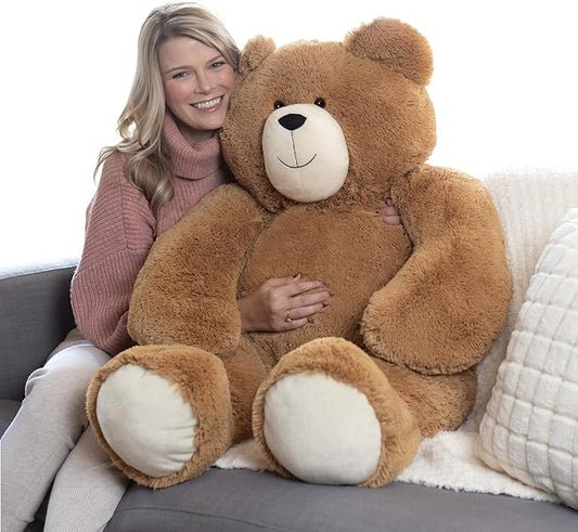 Vermont Giant Teddy Bear 4 Feet | Eco-Friendly Large Stuffed Animal | Stuffed in USA with 100% Recycled Filling That Saves 200 Bottles per Plush