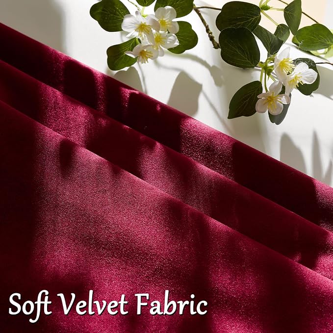 GIGIZAZA Burgundy Velvet Pillow Covers 18x18 Decorative Pillows Pack of 2 | Red Throw Pillows for Couch Sofa,280gsm Soft Textured Fabric,Modern Square Pillowcases,Luxury Cushion Covers