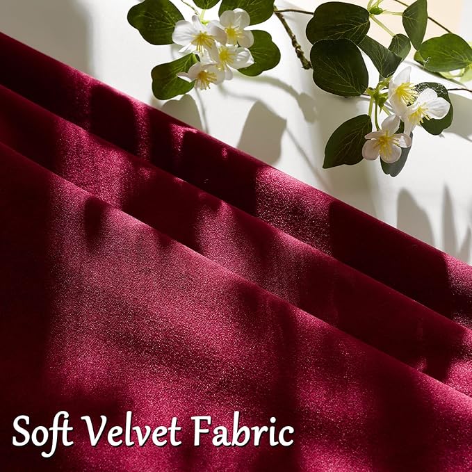 GIGIZAZA Burgundy Velvet Pillow Covers 12x20 Decorative Pillows Pack of 2 | Red Throw Pillows for Couch Sofa,280gsm Soft Textured Fabric,Modern Lumbar Pillowcases,Luxury Cushion Covers