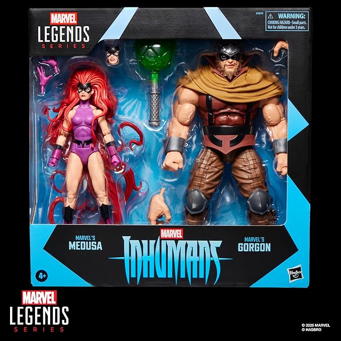 Marvel Legends Series Inhumans Medusa & Gorgon Two-Pack, 2 Fantastic Four Comics-Inspired Collectible 6-Inch Scale Action Figures
