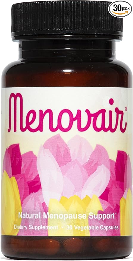 Menovair Natural Menopause Support Supplement for Women, Vegan, Gluten-Free | Helps Ease Hot Flashes, Night Sweats, and Mood Swings While Promoting Restful, Uninterrupted Sleep, 30-Day Supply