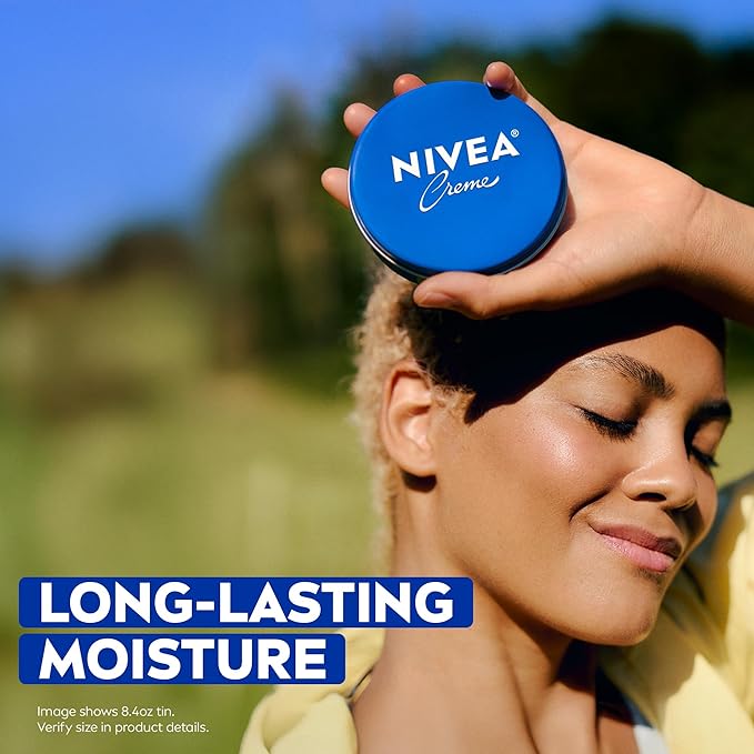 NIVEA Creme Body, Face and Hand Moisturizing Cream for All Skin Types, Rich Body Moisturizer with Provitamin B5, 13.5 Oz Tin