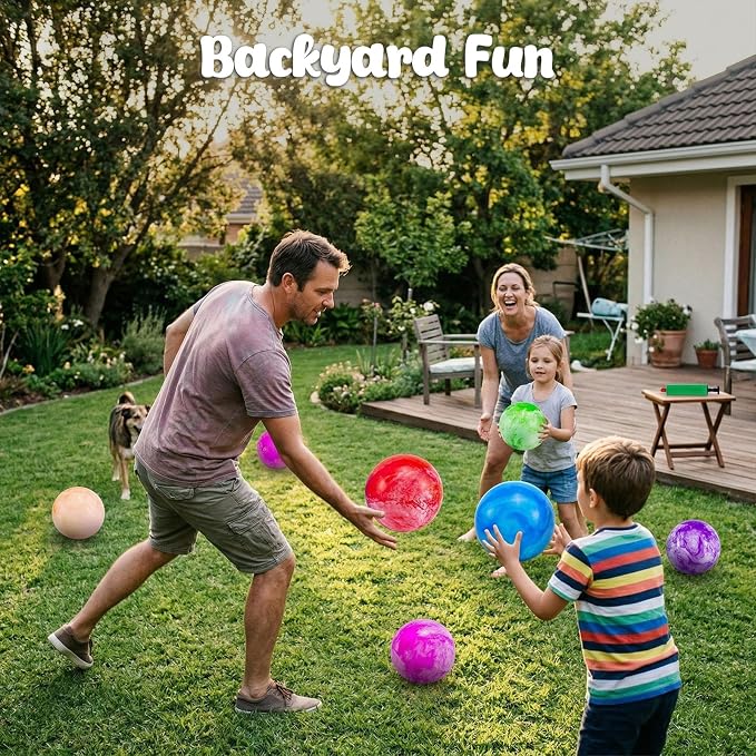 3 otters 6PCS Playground Balls, 8.5 Inche Inflatable Bouncy Balls with Pump, Kickball DodgeBalls, for Kids Indoor Outdoor Plays, Sports