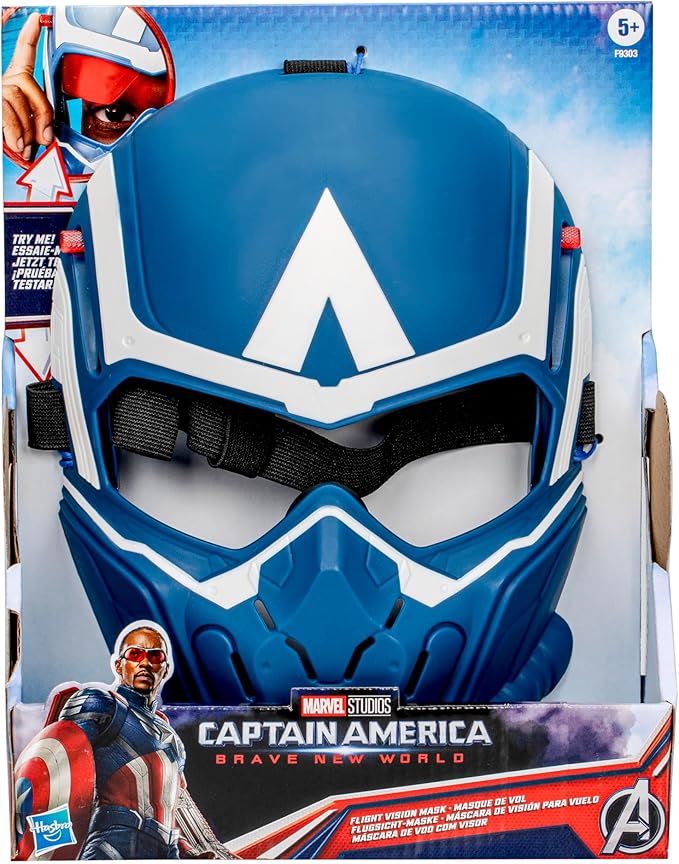 Marvel Studios Captain America Brave New World Flight Vision Mask, Roleplay Toy, Super Hero Toys for Kids 5 and Up