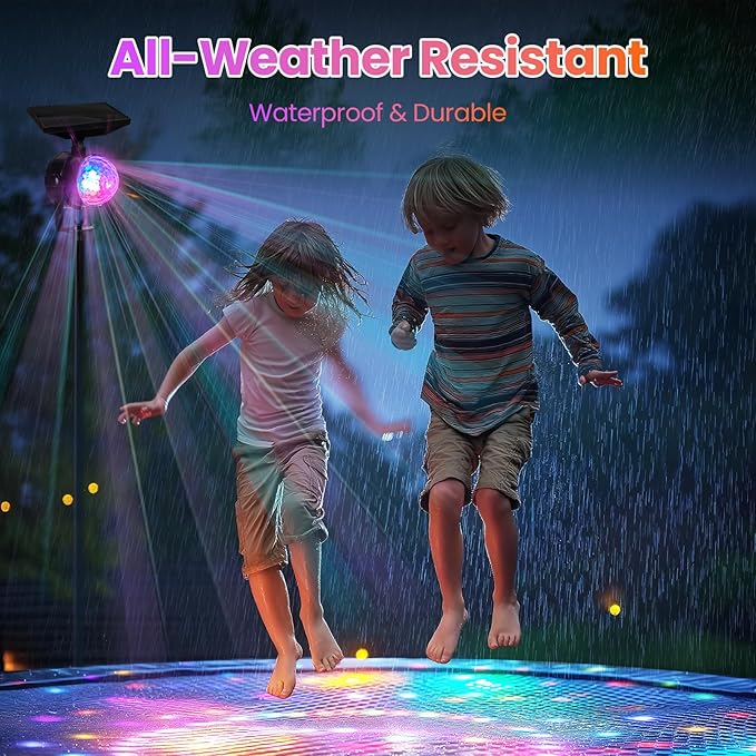 Trampoline Led Lights, Trampoline Lights Solar Powered Outdoor Waterproof Accessories, 3 Modes, 7 Colors, Syncs up to 16FT, 15FT, 14FT, 12FT, 10FT Trampoline Accessories for Kids & Adults