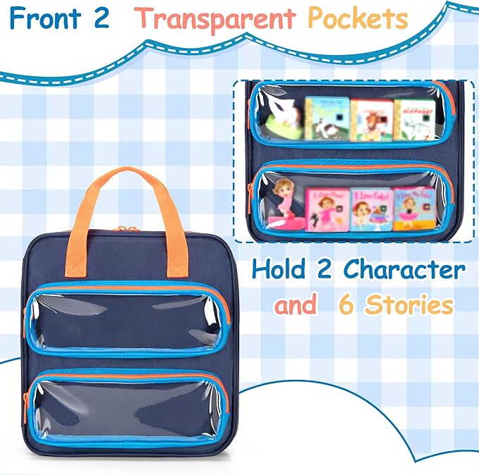 GRAOSO Carrying Case Compatible with Little Tikes Story Dream Machine Books, Hold Up to 8 Characters and 24 Books, Toy Storage Bag for Storybook, Character Collection