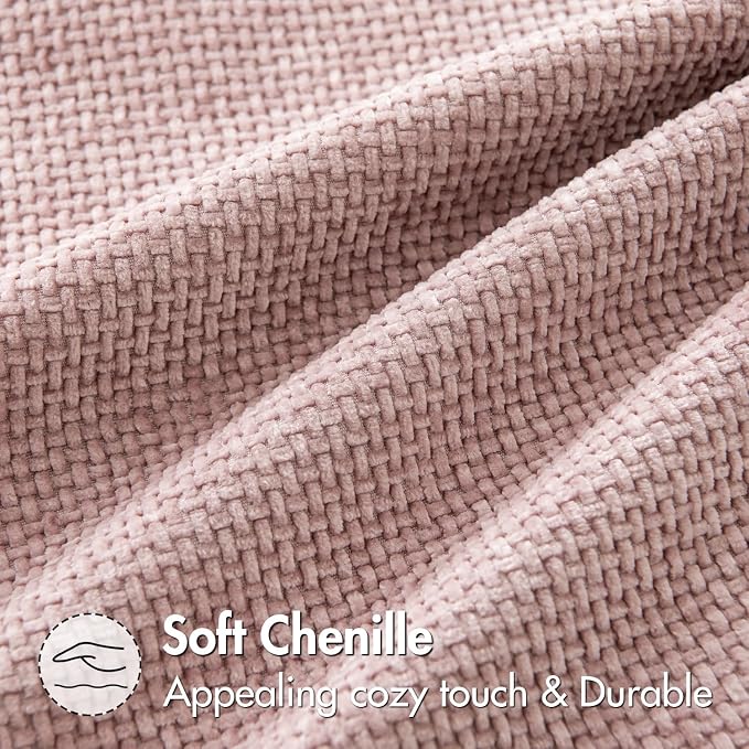 MIULEE Decorative Couch Throw Pillow Covers 20x20 Inch Pink 2 Pack | Modern Boho Accent, Soft Chenille Pillow Covers, Farmhouse Cushion Cases for Home Decor Bed Sofa Living Room