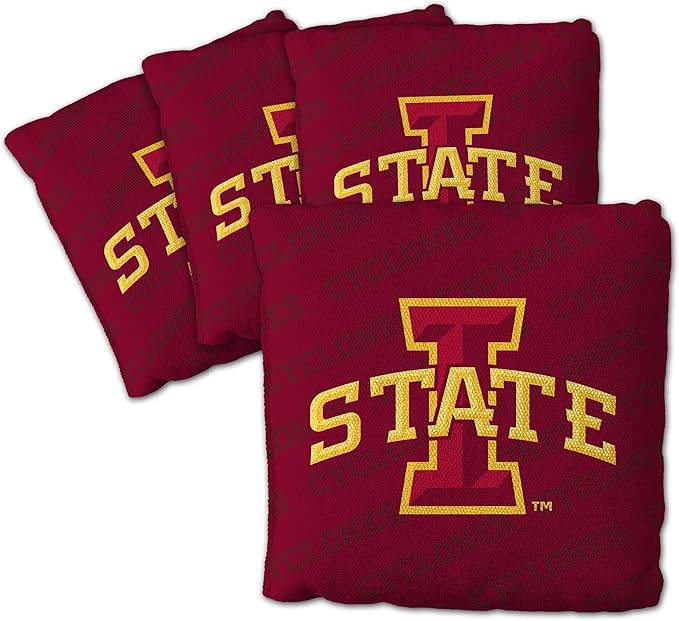 YouTheFan Officially-Licensed NCAA Set of 4 Cornhole Bags - All Weather Regulation 6” x 6” Size - 16oz Weight - Designed in USA