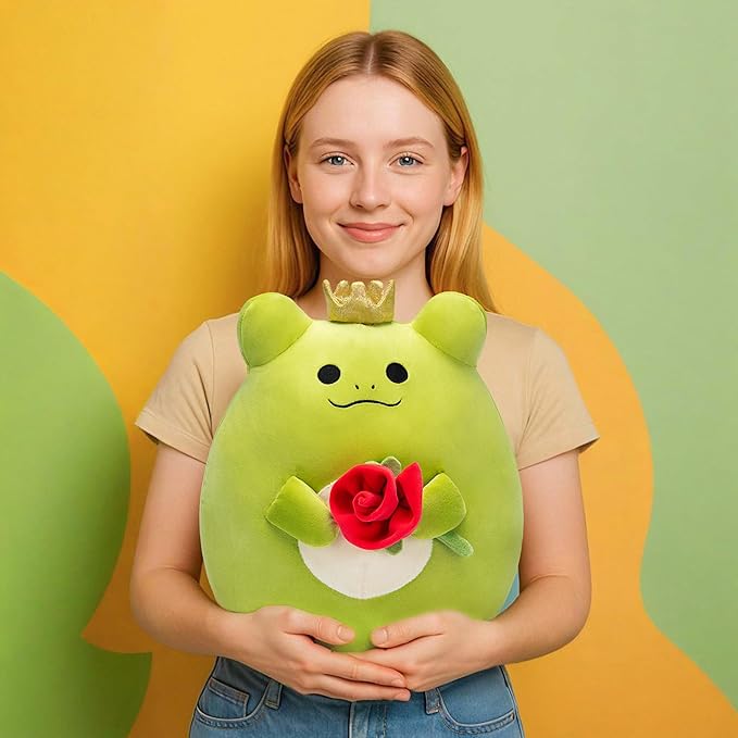 Original 13-inch Large Frog Plush Pillow Stuffed Animal Toy,Big Size Cute Soft Toys Fat Kawaii Hugging Pillows Cuddle Plushie,Gift for Kids Children