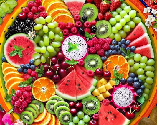Springbok Fruit Platter 500 Piece Puzzle for Adults- Featuring a Dazzling Fruit Tray