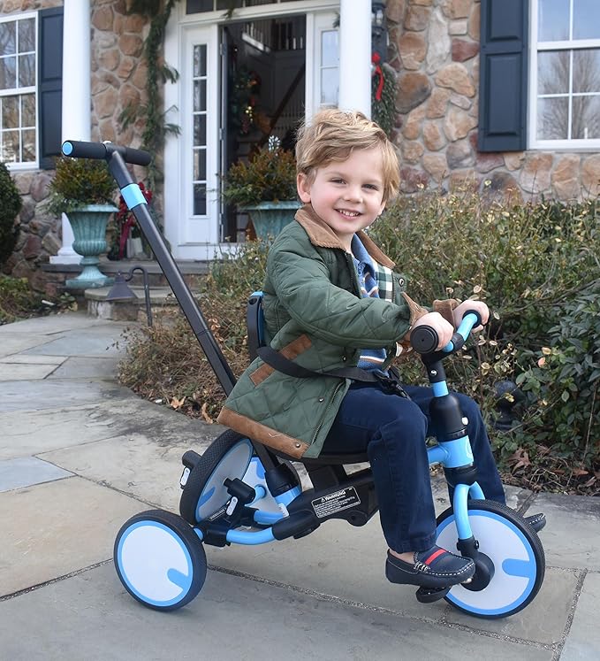 besrey Toddler Bike 1-3 Years Old,Toddler Tricycle with Spare Wheel,5 in 1 Kids Trike with Push Handle,Backrest and Safety Belt,Balance Bike 1+ Year Old,Birthday Gift and Toy for Boys and Girls