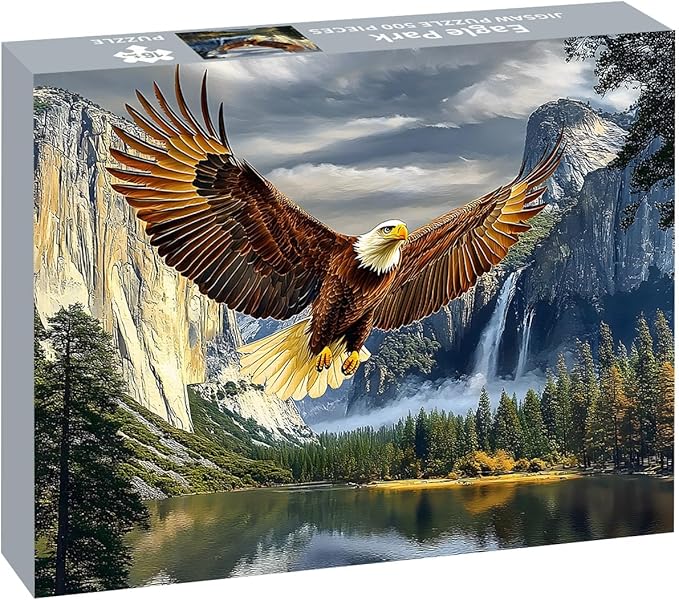 Puzzles for Adults 500 Pieces, Eagle Jigsaw Puzzles - Eagle Park, Impossible Eagles Puzzle, Finished Size 20.47 * 14.96”, with 1:1 Poster, Letter on The Back