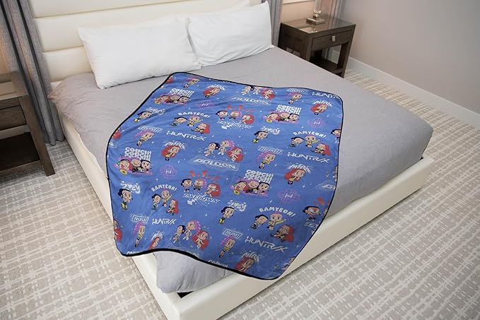 Jay Franco Kids Plush Throw Blanket – Ultra Soft Cozy Plush Fleece for Bed, Couch, Sofa, Home Décor, Official Licensed Huntrix, Purple - Kpop Demon Hunters, 46x60 - Throw Blanket