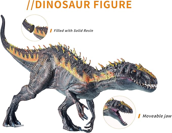 Large Realistic Tyrannosaurus Rex Toy, 15.7 inch T-REX Dinosaur Colletion, Kids' Play Dinosaur & Prehistoric Creature Figures with Moveable Jaw, Red, Ages 8+