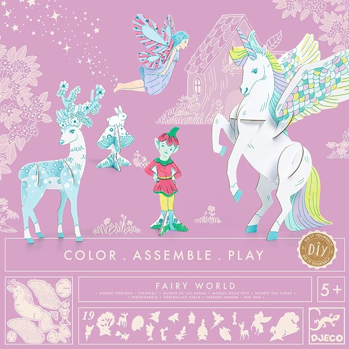 DJECO DIY Cap Fairy World Play Kit - Create Your Own Fairy World - Arts & Crafts for Kids - Fun & Creative for Family & Friends, Perfect for Gift for Children 5+ Years Girls & Boys