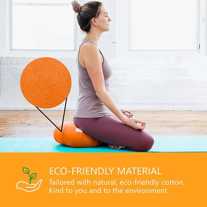 Meditation Cushion Sol Living Yoga Floor Pillow 100% Cotton Floor Cushion Removable Cover Firm Comfort Yoga Floor Cushion Seating for Adults Machine Washable Zafu Meditation Pillow Pouf Bolster Pillow