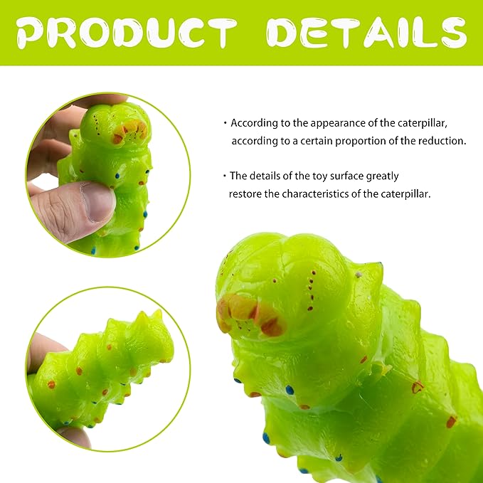 Soft Rubber Squishy Caterpillar Toy, Super Stretch Squeeze Toy, Perfect for Gifts & Party Favors