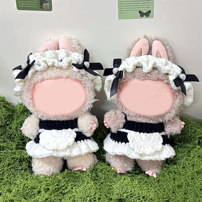 Clothes for Doll, 15/17cm Doll Clothes Set Suitable for Dolls Accessories - Headband + Skirt (NO Doll),Maid Costume1