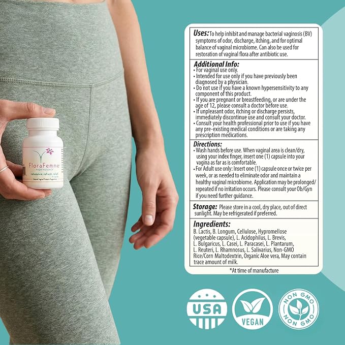 pH Vaginal Probiotics Suppository - Supports pH Balance of Yeast & Bacteria for Feminine Freshness. Supports Restoration of Healthy Vaginal Flora & Eliminates Vaginal Odor