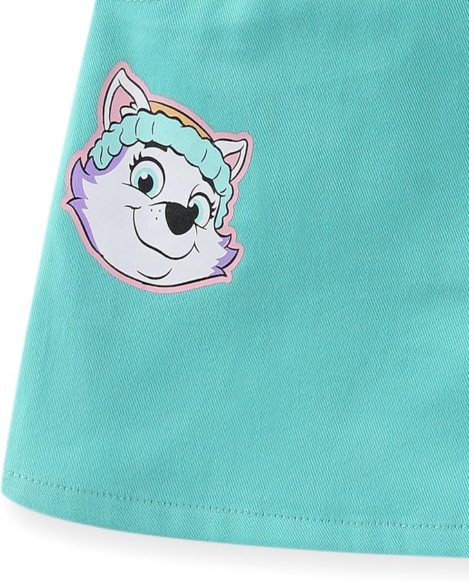 Paw Patrol Nickelodeon Skye and Everest Girls Long Sleeve Shirt and Twill Skirt Set for Toddler and Big Kids