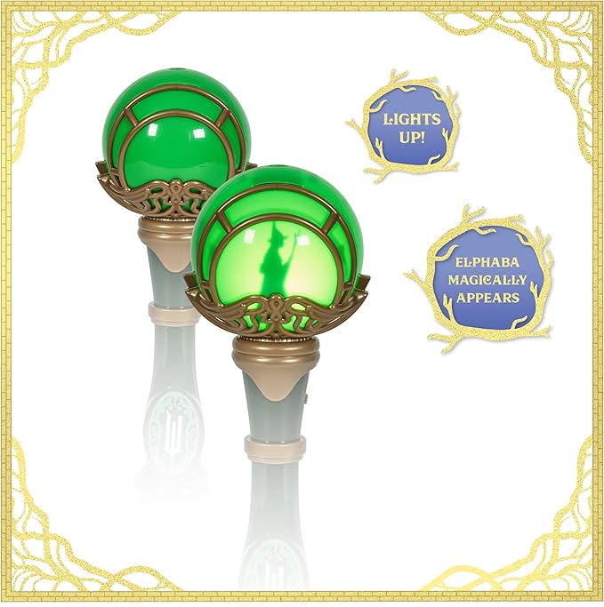 Wicked Elphaba Light and Sound Musical Bubble Wand, Includes Bubble Solution