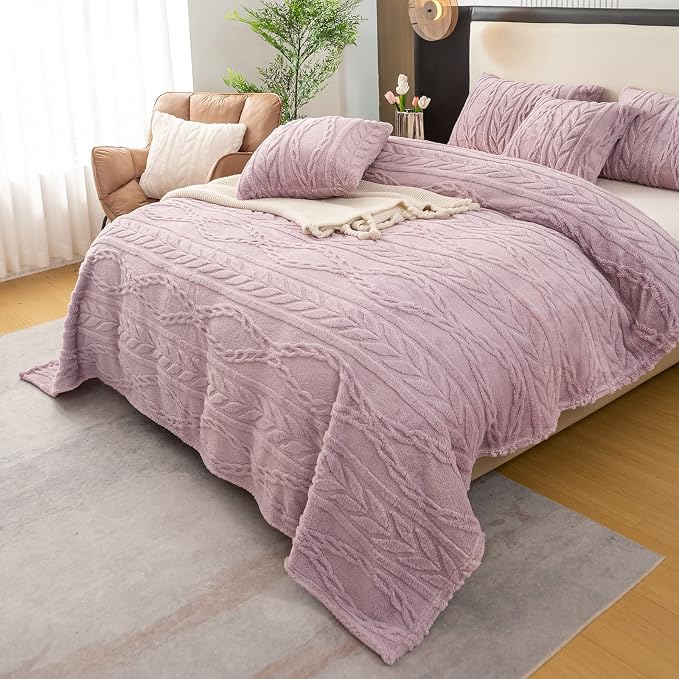 YUSOKI Sherpa Fleece Twin XL Size Blanket, Rose Pink, 65"x90" | 3D Stylish Design,320GSM, Non-Shedding, Lightweight for All Season Use, stays fluffy after repeated washes, Perfect Gifts