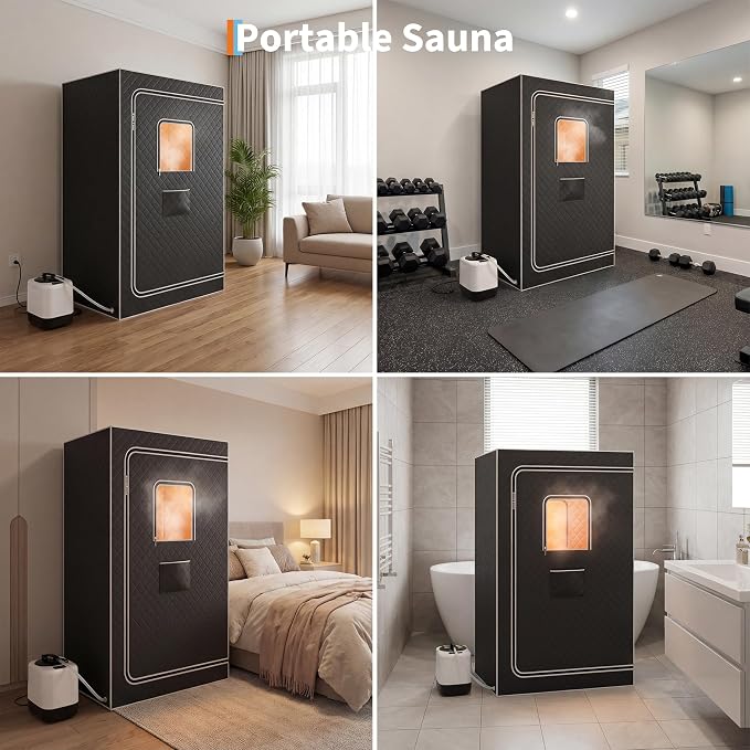 Upgraded 2 Person Sauna Box,Portable Sauna with 4L 1500W Steamer,Explosion Zroof Zip,99 Mins Timer,for Home Steam Spa（Grey）