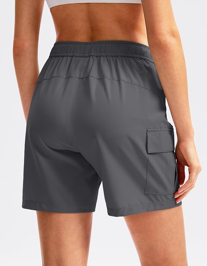 SANTINY Women's 5''/ 7''/9'' Hiking Cargo Shorts Quick Dry Lightweight Summer Shorts for Women Athletic Golf Zipper Pockets