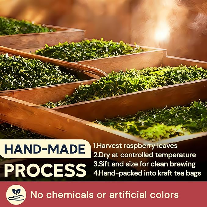 Raspberry Leaf Tea - 40 Teabags, Naturally Caffeine-Free, Mild & Herbal Taste