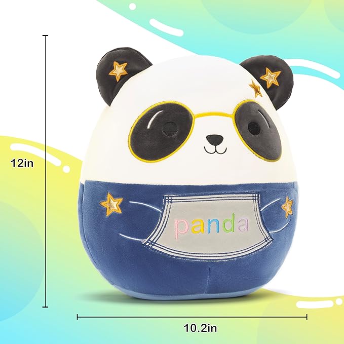 Original 12-Inch Panda Pillow Plush Stuffed Animal Toy,Big Size Soft Cute Fat Cuddle Huggable Adorable Plushy Toys,Gift for Kids