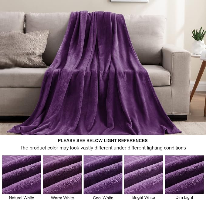 BEDELITE Fleece Blanket Soft Plush King Size Bed Blanket Purple 108"x90" | Ultra Soft Fleece, Plush Microfiber, Lightweight Warmth, All Season Comfort, Fade Resistant, Machine Washable
