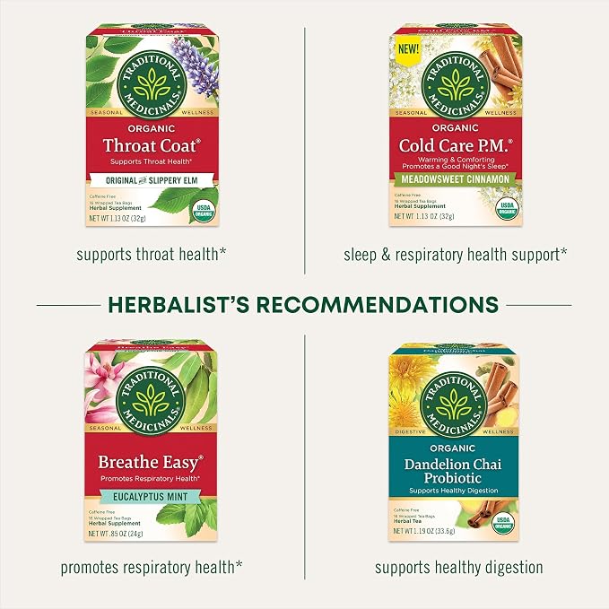 Traditional Medicinals Tea, Organic Echinacea Plus, Promotes Immune Function, w/Spearmint, 16 Tea Bags (Pack of 2)