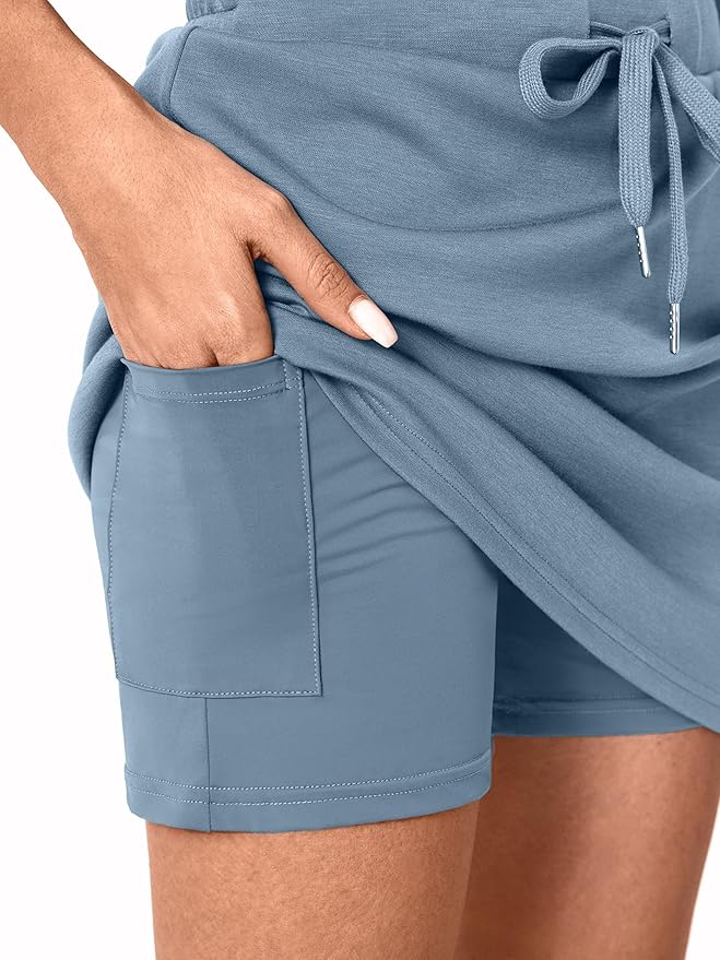 Casly Lamiit Womens Two Piece Skirt Sets Casual Cap Sleeve Lapel V Neck Tops Summer Travel Outfits Short Tennis Skort Set