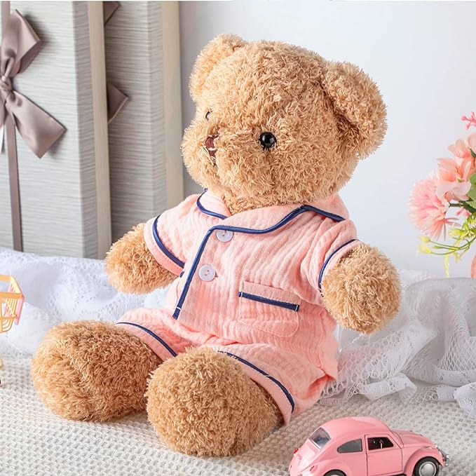 Hungdao Bear Clothes Pajamas Make Your Own Animals Outfits Fits Most 14 Inches Bear Accessories(Pink)