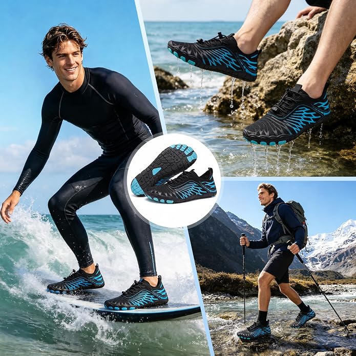 ELETON Barefoot Shoes Women Men Footwear, Wide Toe Box Hiking Zero Drop Non-Slip Quick-Dry River Boat Pool Beach Water Shoes, Lightweight Swimming Running Walking Sneakers Unisex