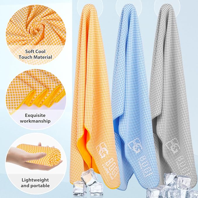 BOGI Cooling Towels for Neck and Face, Soft Breathable Cool Towel for Instant Cooling Stay Cool for Yoga, Sport, Gym, Camping, Running & More Activities