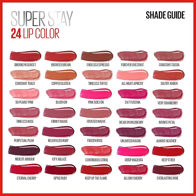 Maybelline Super Stay 24, 2-Step Liquid Lipstick Makeup, Long Lasting Highly Pigmented Color with Moisturizing Balm, Keep Up The Flame, Red, 1 Count