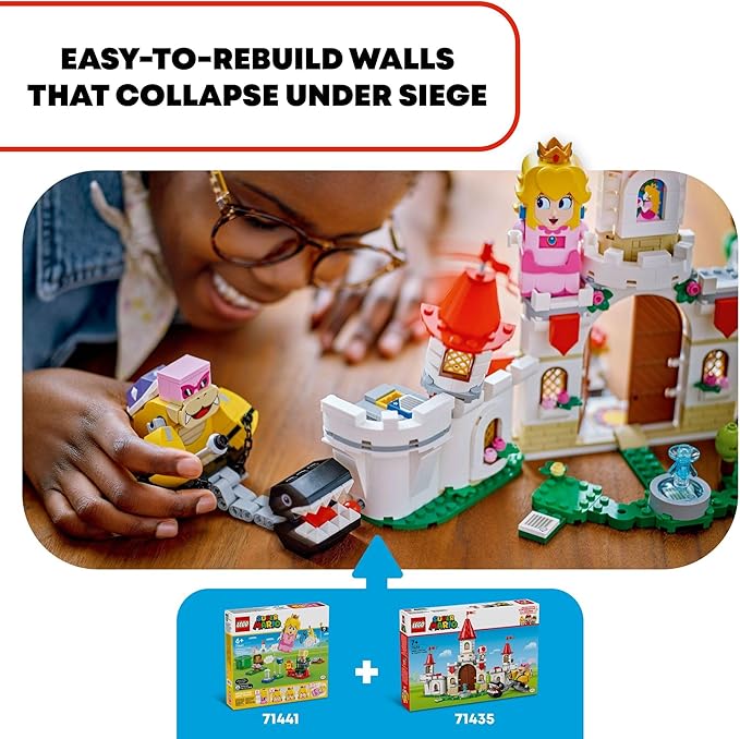 LEGO Super Mario Battle with Roy at Peach’s Castle, Nintendo Character Mario Toy for Kids, Castle Toy & Adventure Set, Super Mario Gift for Girls, Boys & Gamers Ages 7 and up, 71435