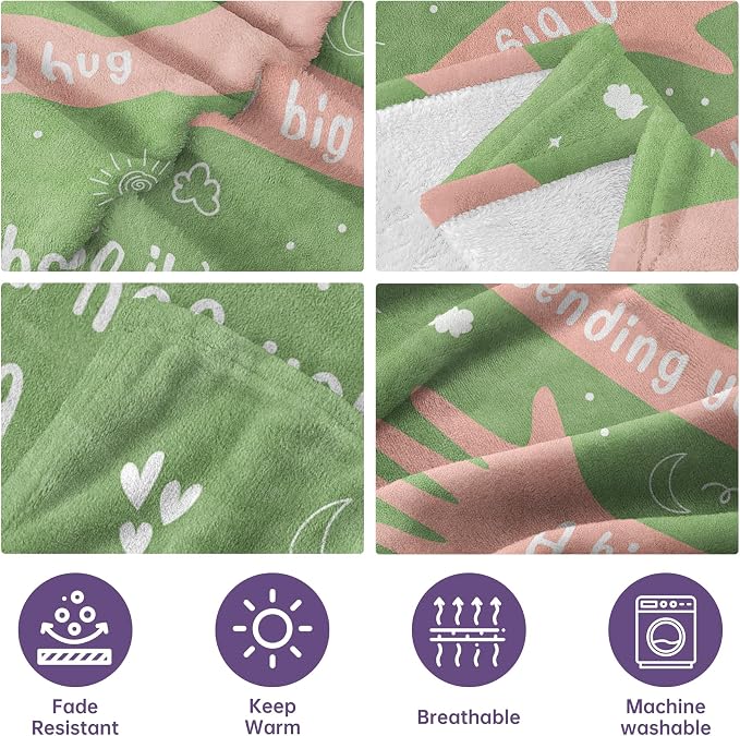 Get Well Gifts for Women Men, Hug/Healing Blanket | Thinking of You/Cancer Care/Sympathy/After Surgery Gifts for Friends, Sister, Coworkers, Soft Throw Blankets 50'' x 60''