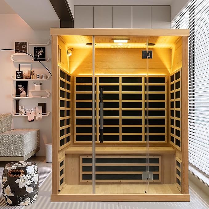 150 Watt Infrared Sauna Heater 220V, Sauna Accessories, Carbon Fiber Heating Plate for Wooden Indoor/Outdoor Sauna Room (25.19"x13.38"x1.18", 220V)
